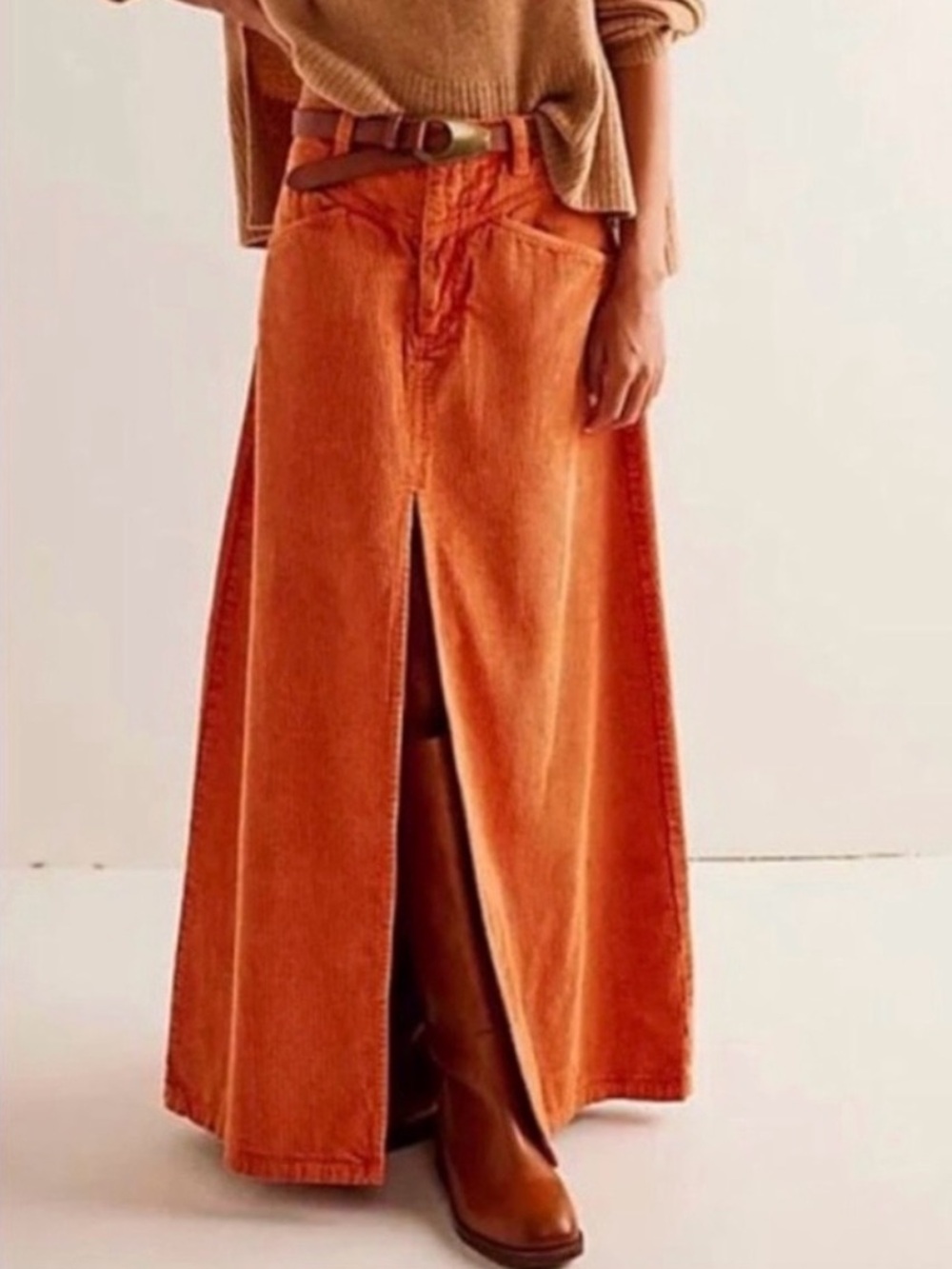 Free People Come As You Are Cord Maxi Skirt